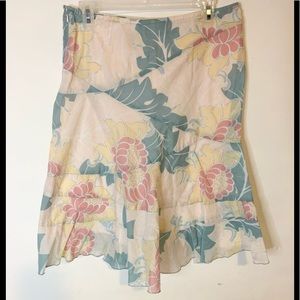 DNKY Jeans  vintage tropical print  midi skirt fairy core  size 8